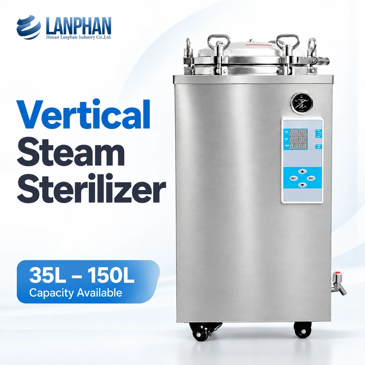 35-150L Automatic Vertical Steam Autoclave Sterilizer for Culture Media Canned Food Processing