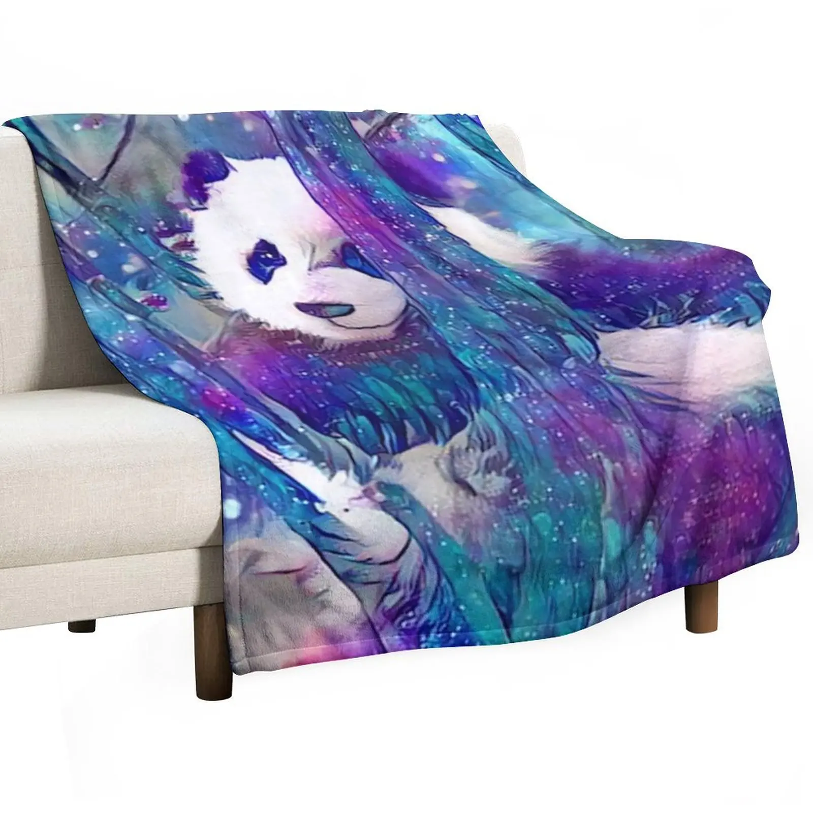 Moonlight Starflurry Panda Impression Throw Blanket Flannels Bed Blankets