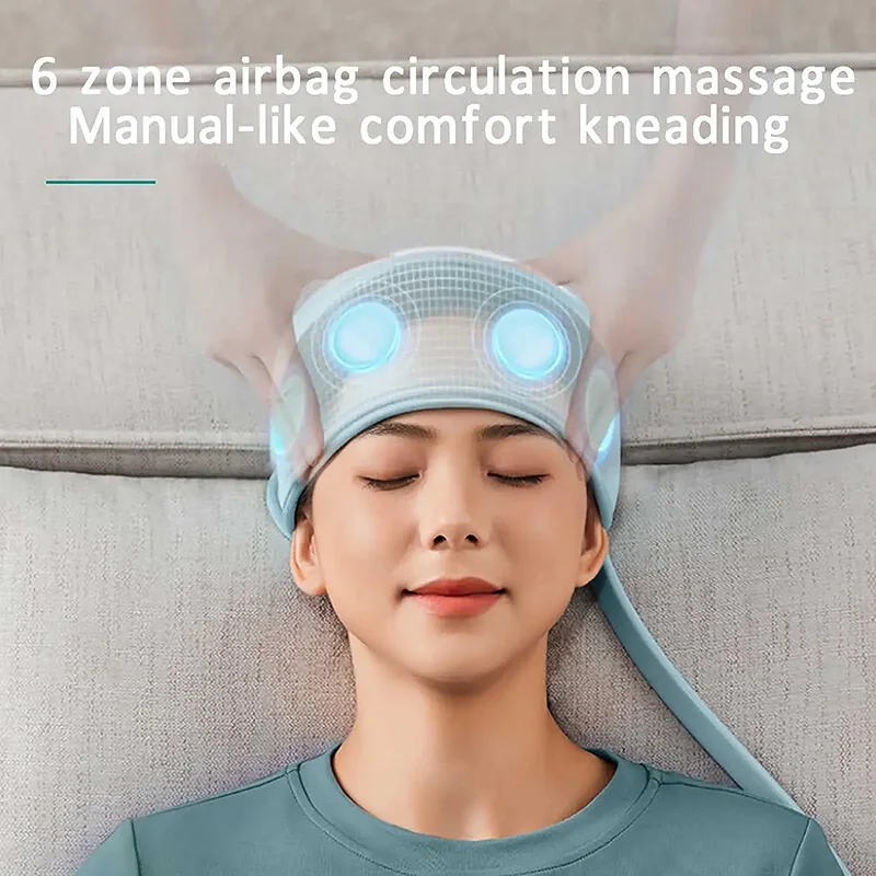 Electric Head Massager Airbag Pressure Massage Health Care heating Relief Scalp Deep Relaxation Physiotherapy 360°wrapping - Image 2