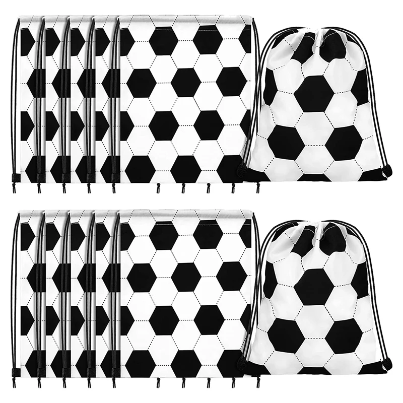 

12 Pieces Soccer Style Candy Drawstring Bag Softball Soccer Basketball Volleyball Drawstring Bags