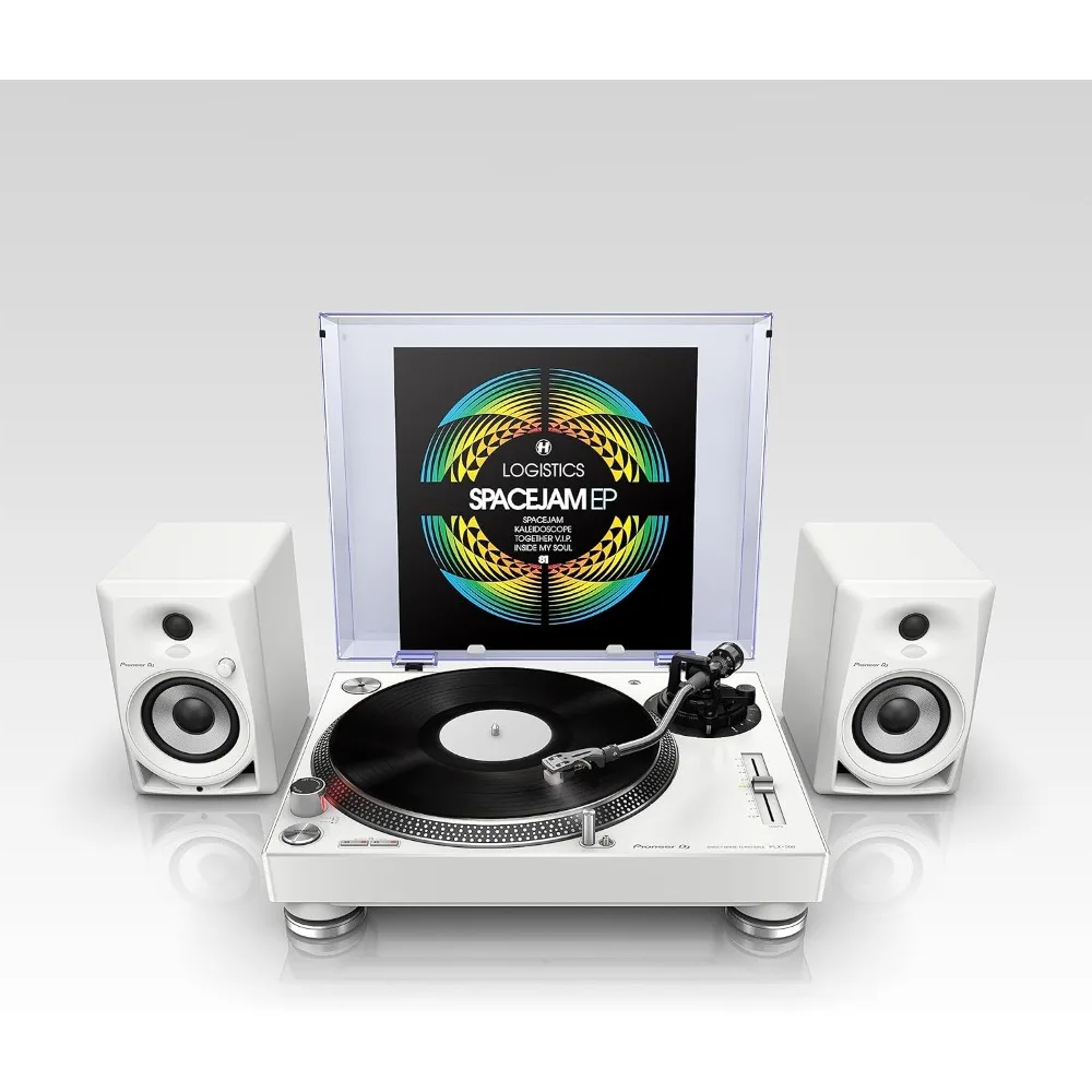 قرص دوار للمحرك المباشر PLX-500 - غطاء رأس أبيض مع خرطوشة وقلم قرص دوار مع مخرج USB لمحرك المحرك المباشر