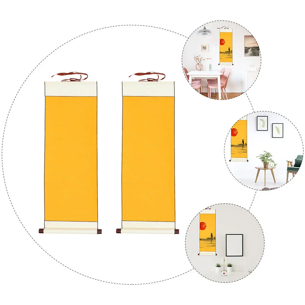 2pcs Rice Paper Chinese Calligraphy Paper For Brush Painting Writing Hanging Scroll Artwork Durable Painting Scroll Accessory