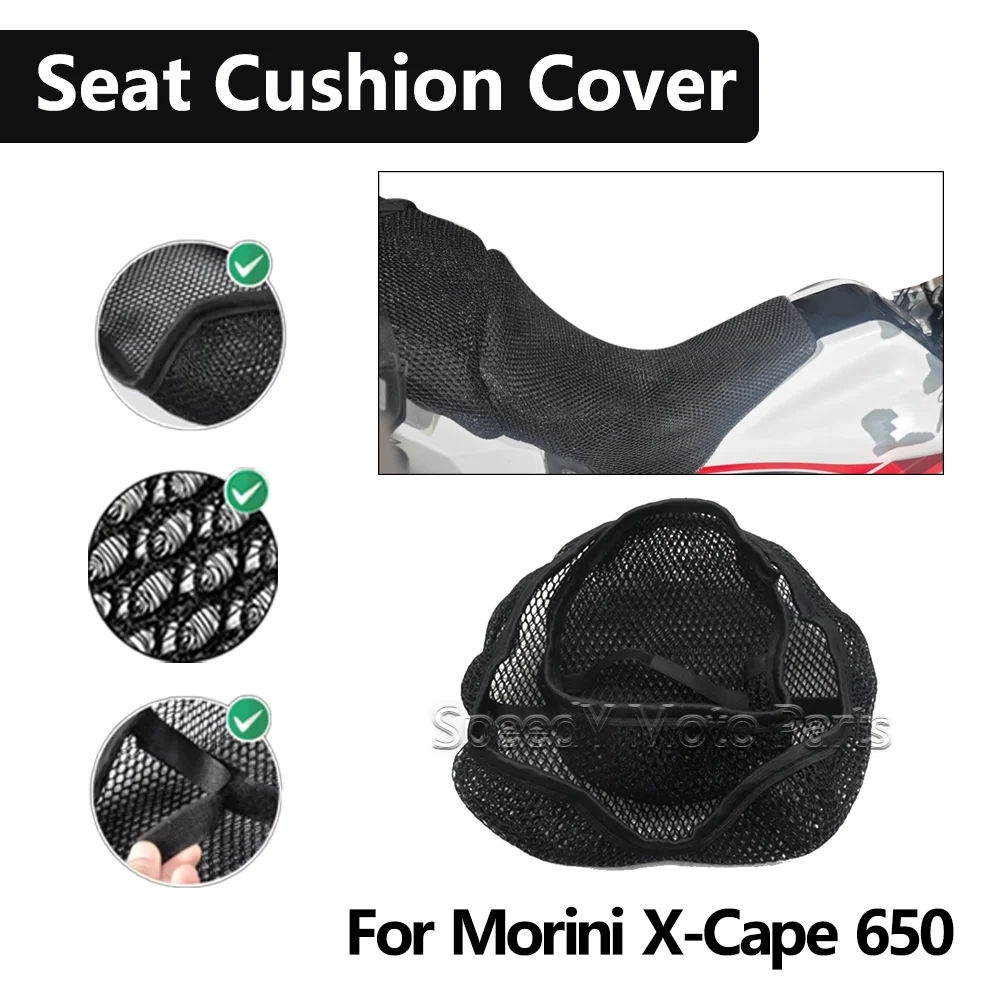 

For Morini X-Cape 650 X-Cape650 Motorcycle Seat Cover 3D Elastic Motorbike Breathable Heat resistant Anti-Slip Protector Cover
