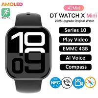 2025 New Original for Apple Watch X Mini Smart Watch Men HD AMOLED 4GB Memory Music 3D Surround BT Call Waterproof smart watches