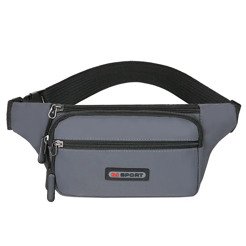 

Casual fanny pack sports waterproof nylon material, suitable for both men and women, cell phone change organizer bag