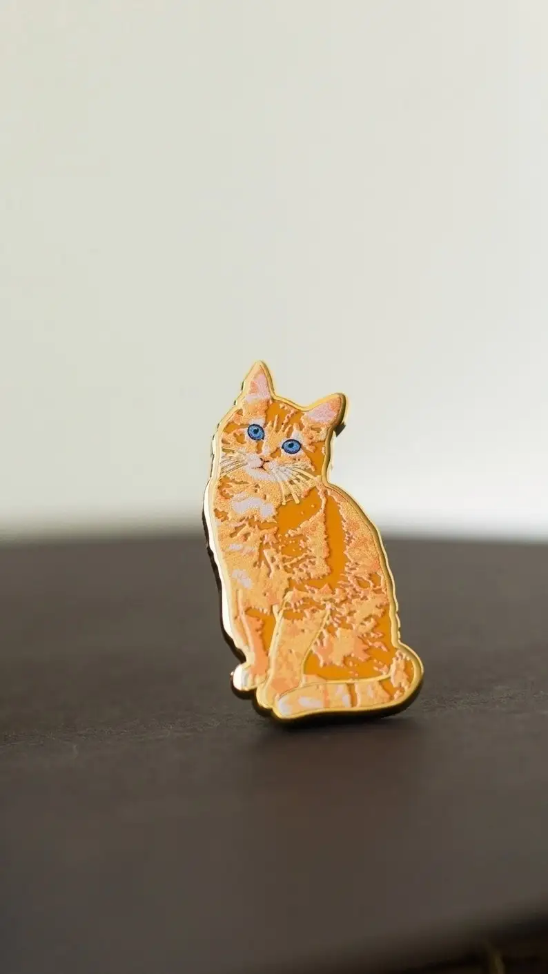 Orange Cat Enamel Pin, Animal Lover , Pet Lover Gift,  Cats Lapel Brooch,