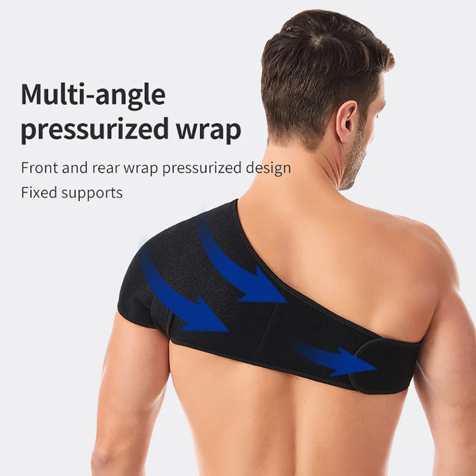GOBYGO Adjustable Shoulder Guard Sports Shoulder Pads Stretching Pressurized Protective Gear Fitness Riding Weightlifting Unisex