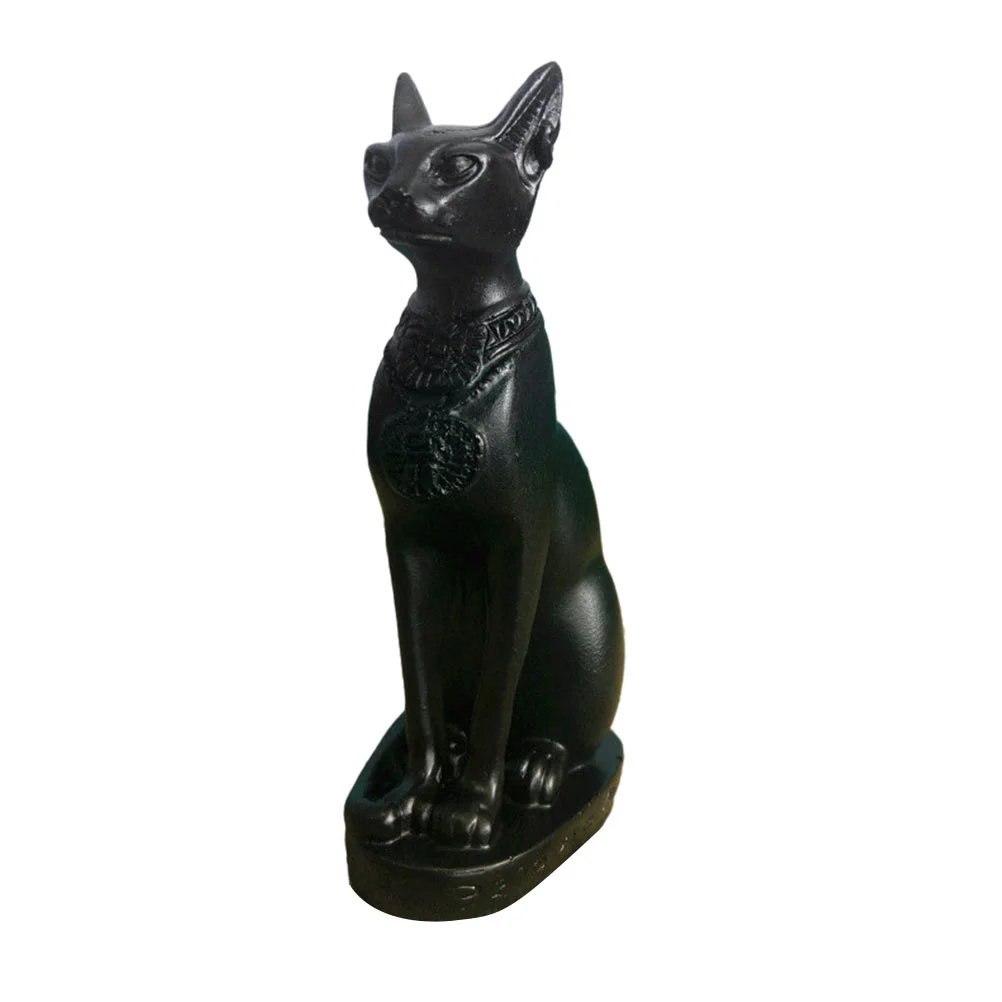 Egyptian Cat God Bastet Statue Home Decor Ornament Gold Crafts Goddess Figurine Resin Tiny Animal Figurines