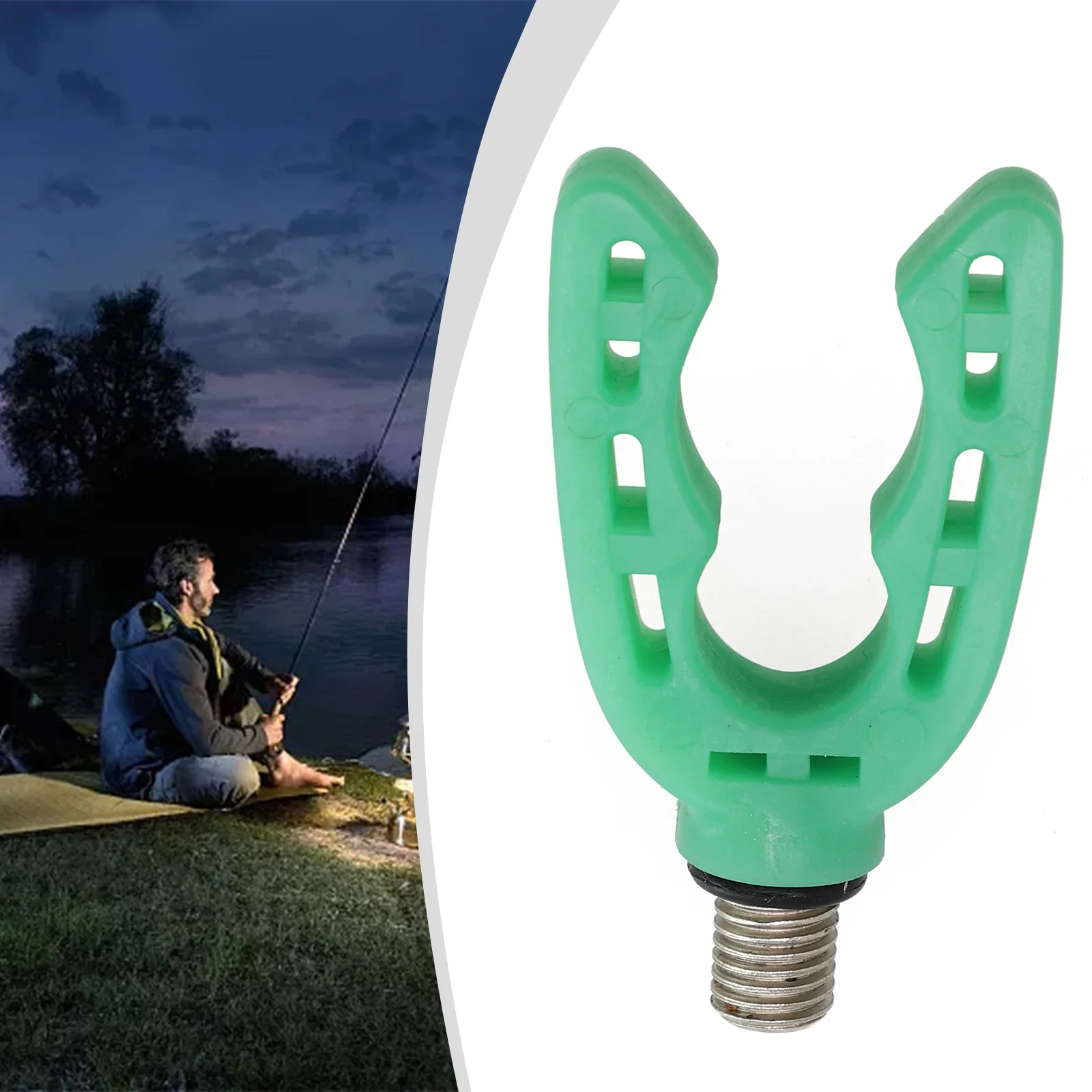 Green Model Luminous Function Green Model High Quality Silicone Night Fishing Rod Holder Head Screws Strength Stretchability