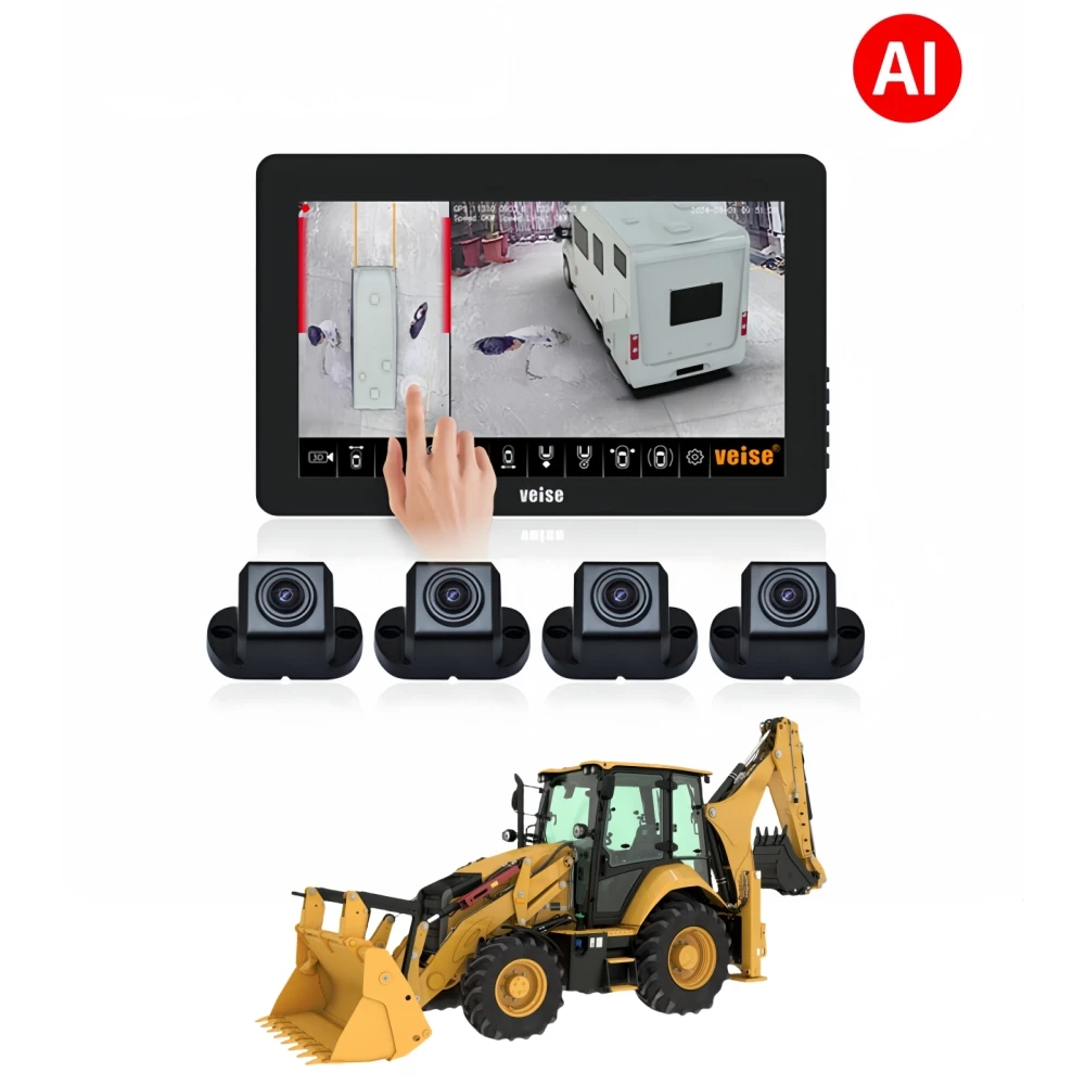 

1080p 3d 360 Degree Bird View Panorama System For Backhoe Excavator Backhoe Grader Wheel Loader Articulated Dump Truck Crane