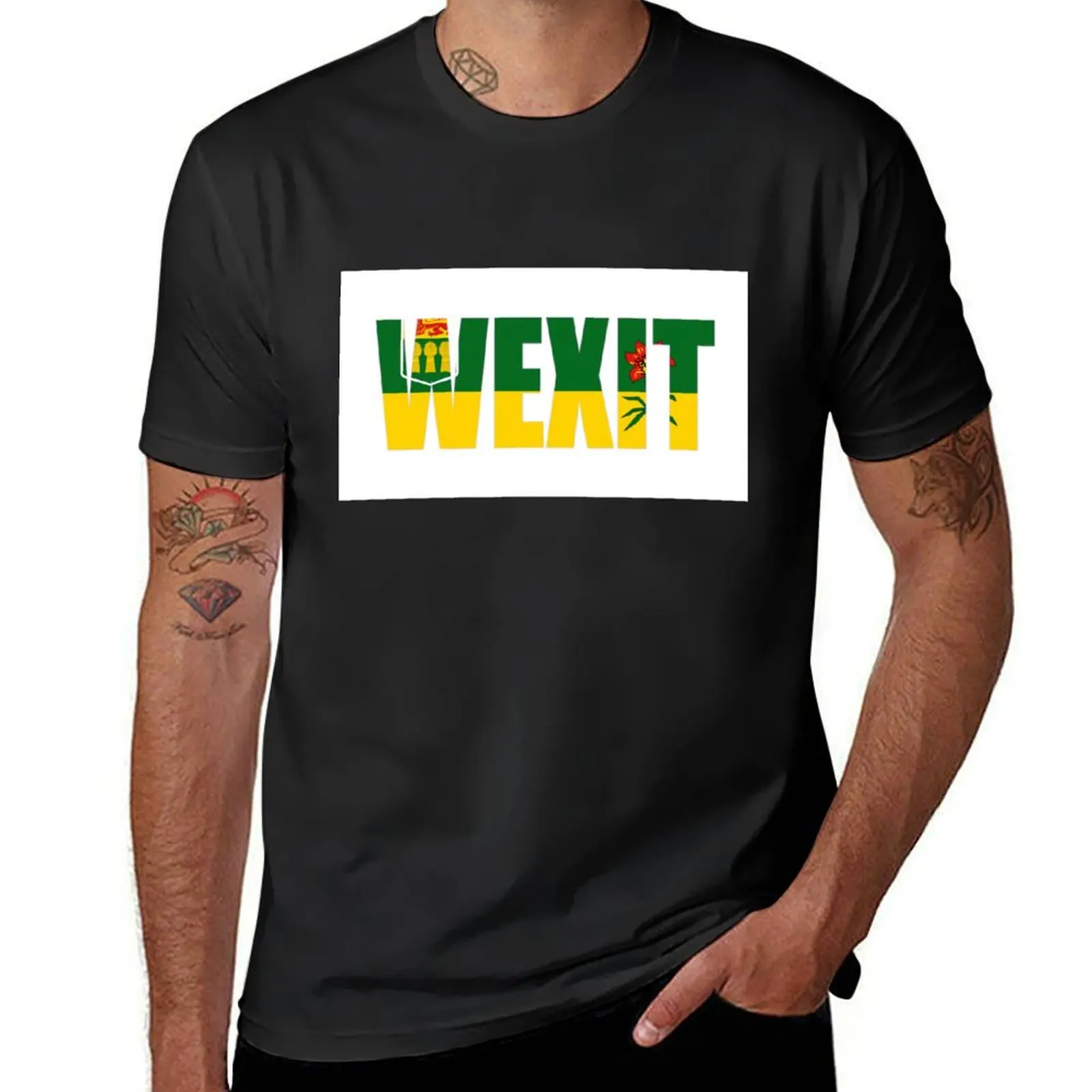 

WEXIT Saskatchewan T-Shirt graphic t shirt vintage Short sleeve tee animal prinfor boys men clothing