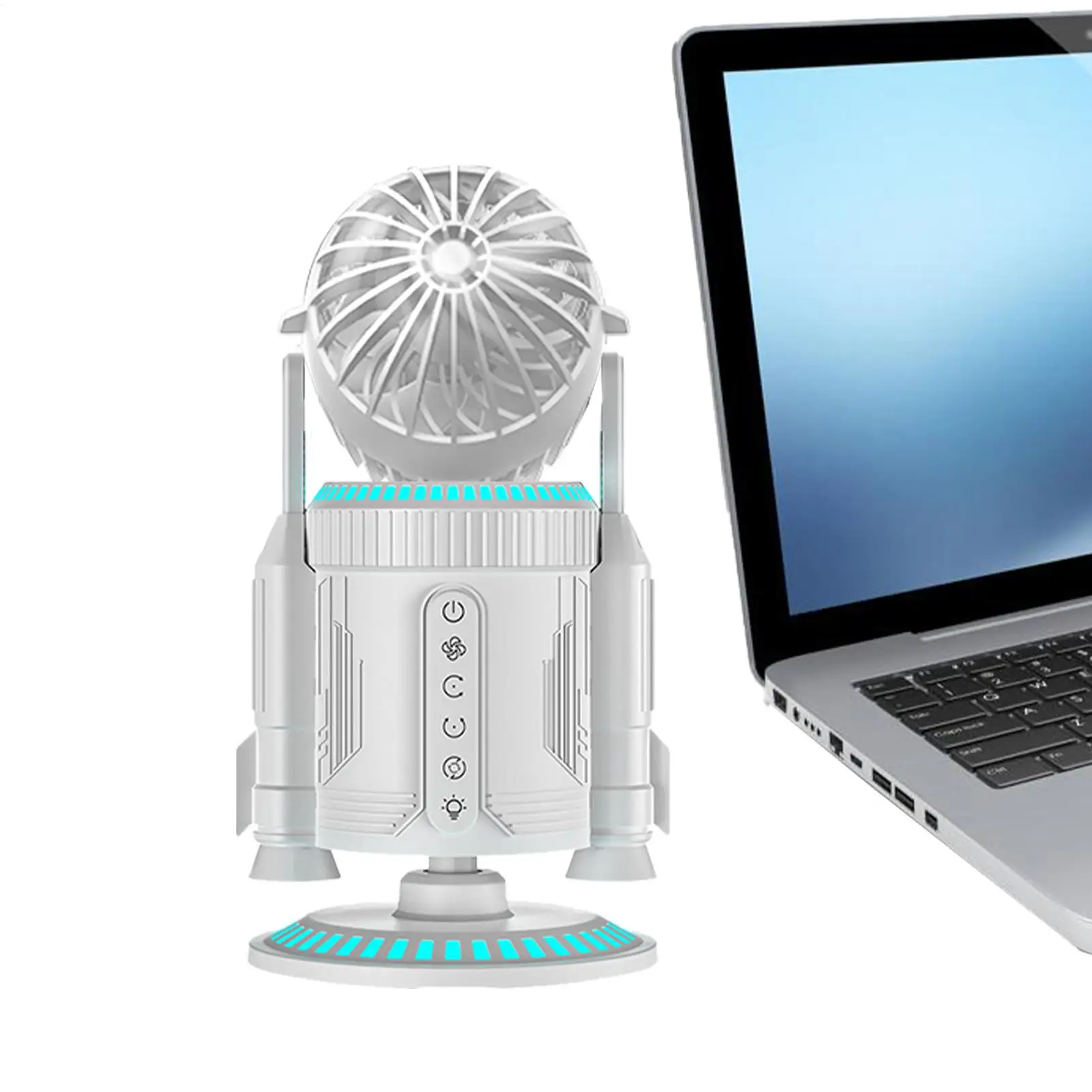 

Настольный вентилятор, персональные вентиляторы с сильным бризом, тихие, 5000 об/мин, с легким вращающимся циркулятором воздуха в форме ракеты для охлаждения рабочего места, дома