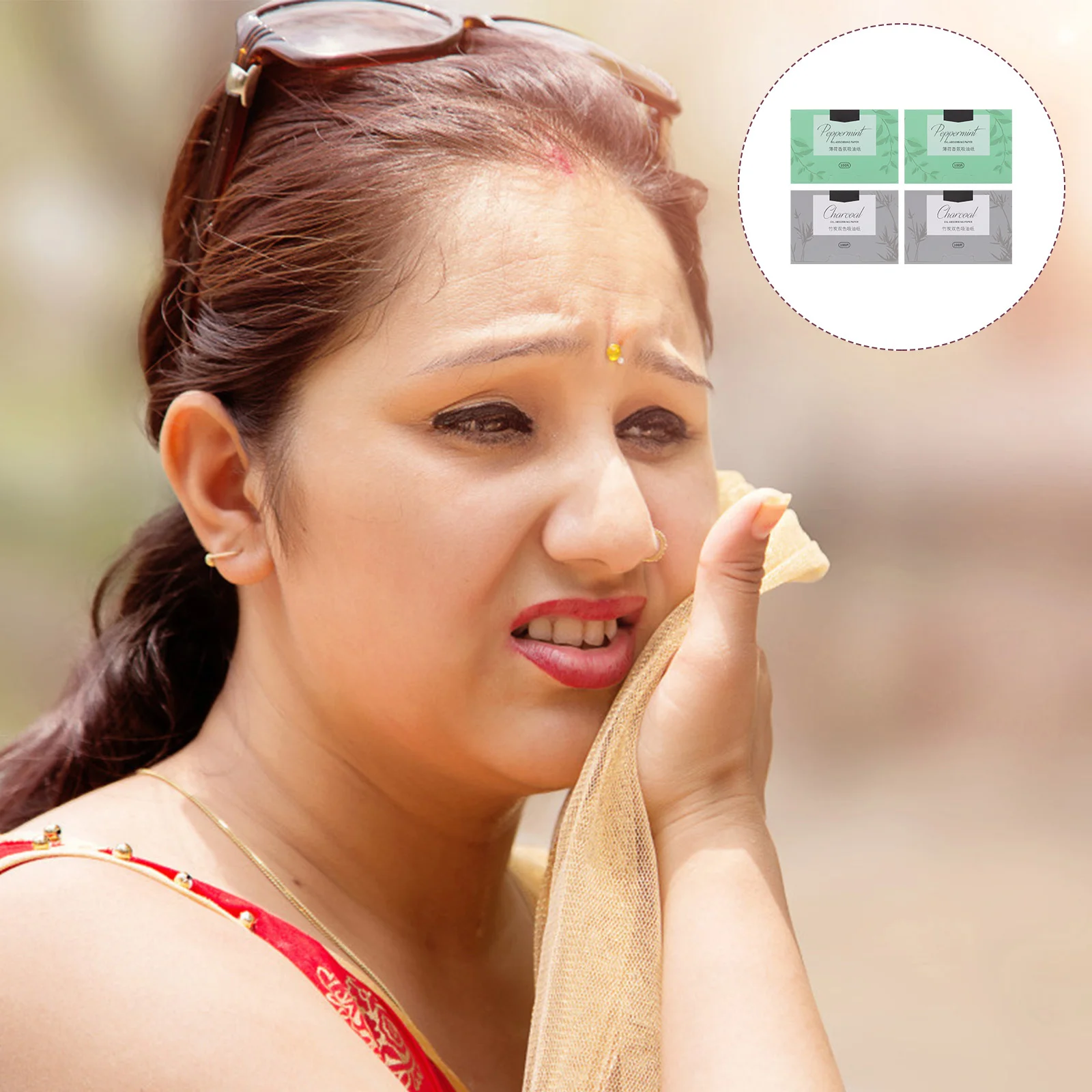 

4 Boxes Oil Absorbing Tissues Facial Blotting Paper Mini Makeup Wipes Portable Box Home Gym Car Office Use