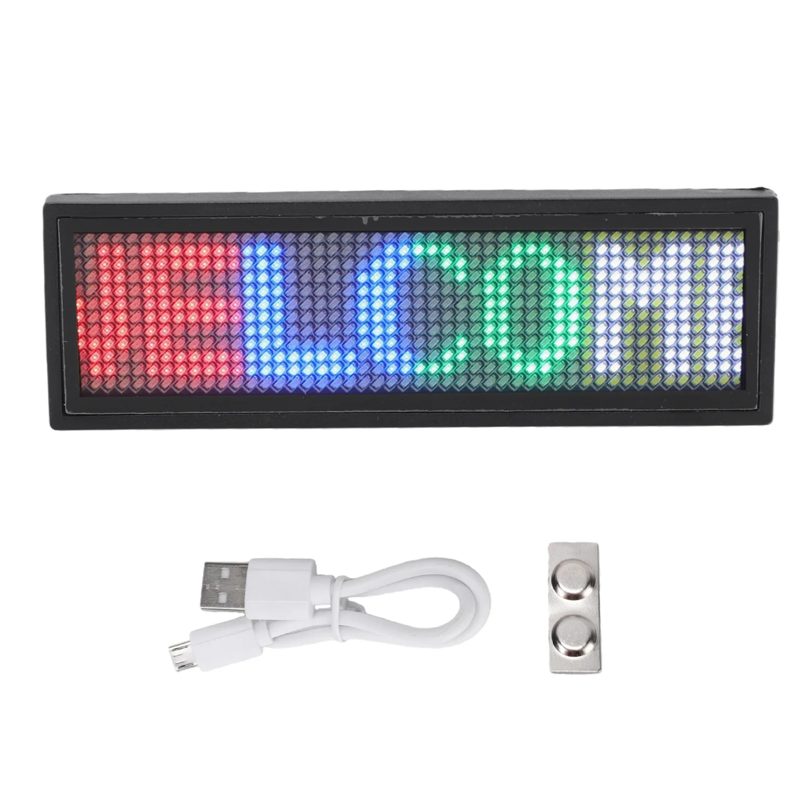 

Color LED Name Badge 12x48 Pixels APP Control Programmable Name Sign Reusable Price Tag for Restaurant Store Exhibition Hotel