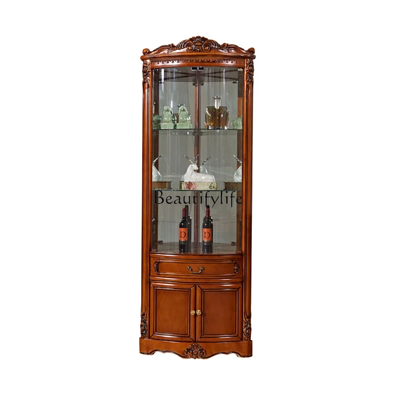 

American furniture living room single door wine cabinet double door display locker