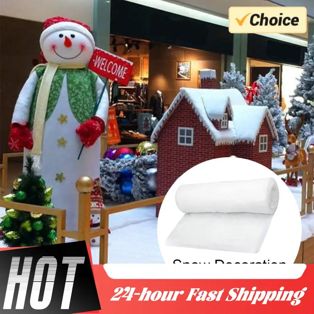 عيد الميلاد محاكاة بطانية الثلج سميكة الثلوج القطن الاصطناعي ندفة الثلج مشهد الثلج الديكور هدايا احتفالية