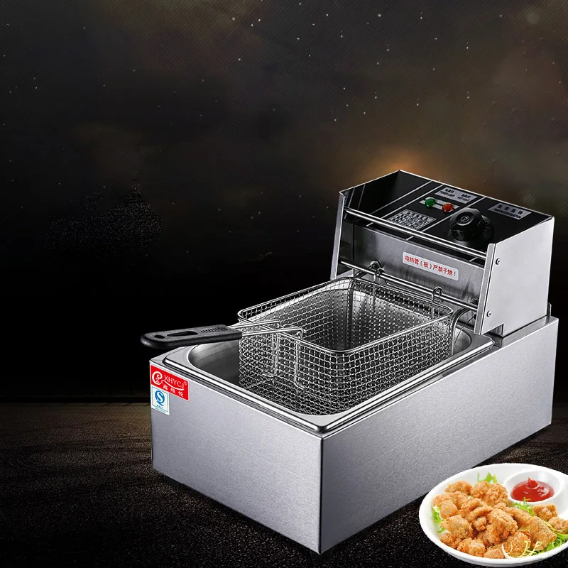 automatic electric fryer Stainless steel commercial fryer French fries machine fried chicken burger snack fried meatballs