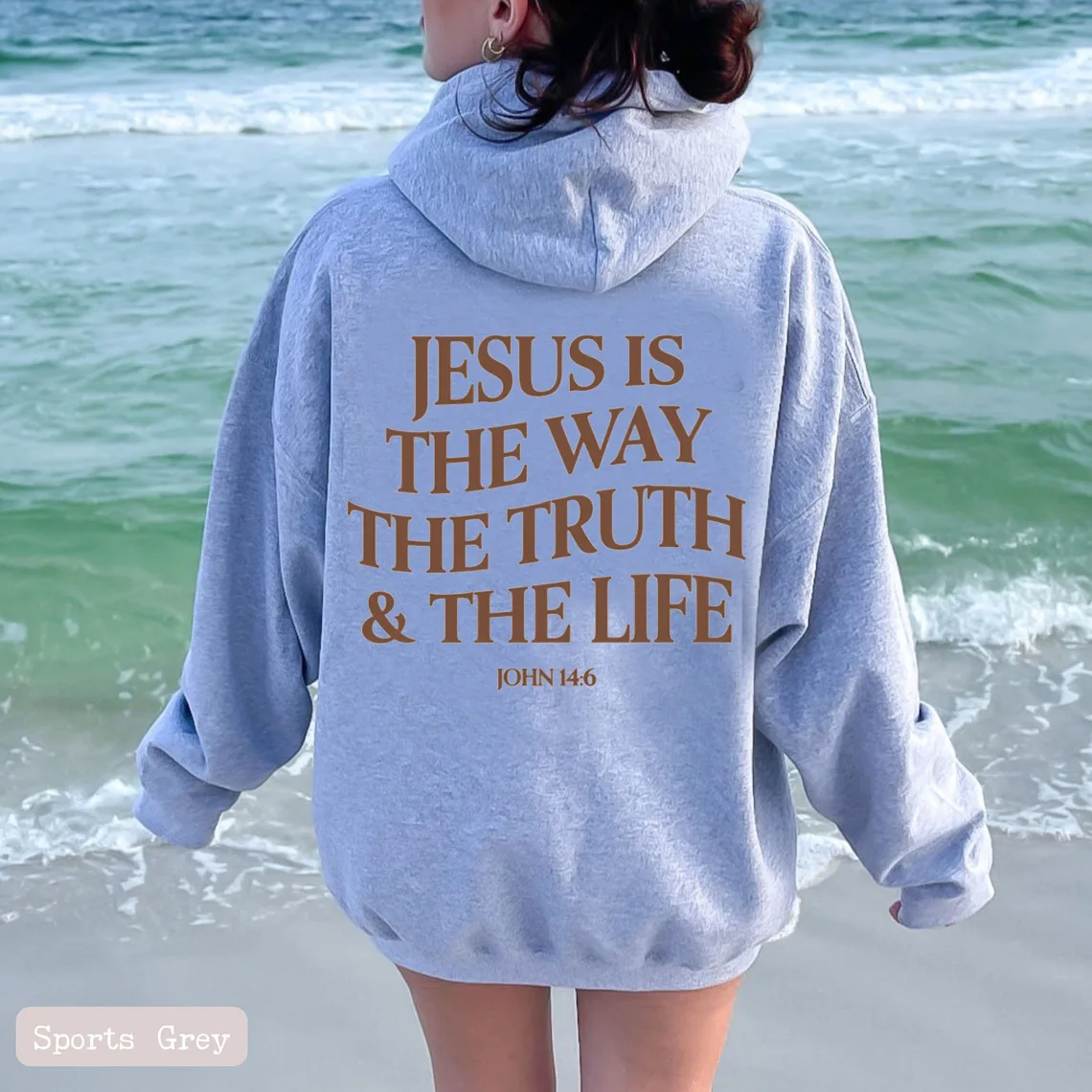 JESUS IS THE WAY THE TRUTH Winter new hooded sweatshirt for women Korean loose ins long sleeve plus velvet thick top