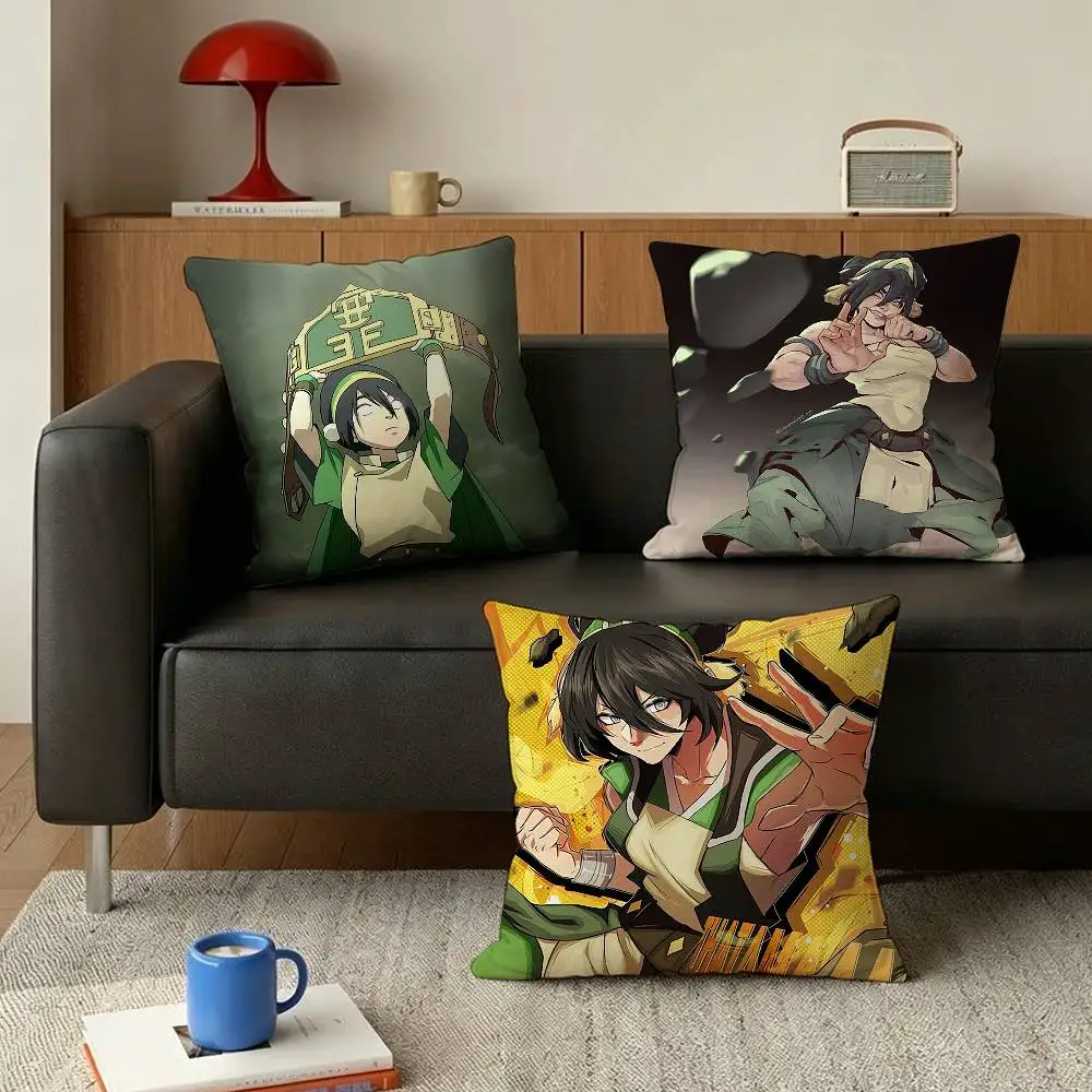 Arc of Growth Zuko and Toph Beifong Various Sizes Square Pillow Case For Car Home Bedchamber Decor