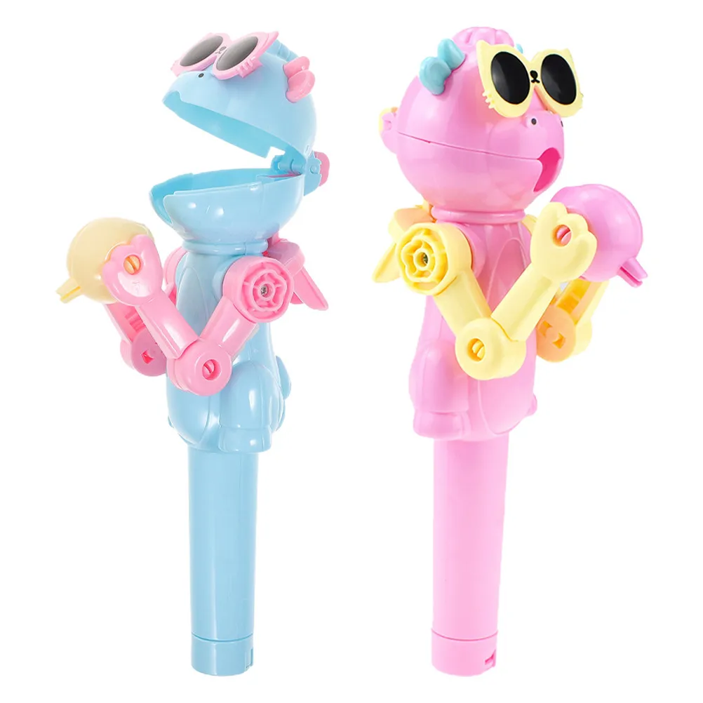 

2Pcs Party Lollipop Robot Creative Candy Holder Novelty Portable Lollipop Storage Box Party Favors Candy Toy Novelty Toy