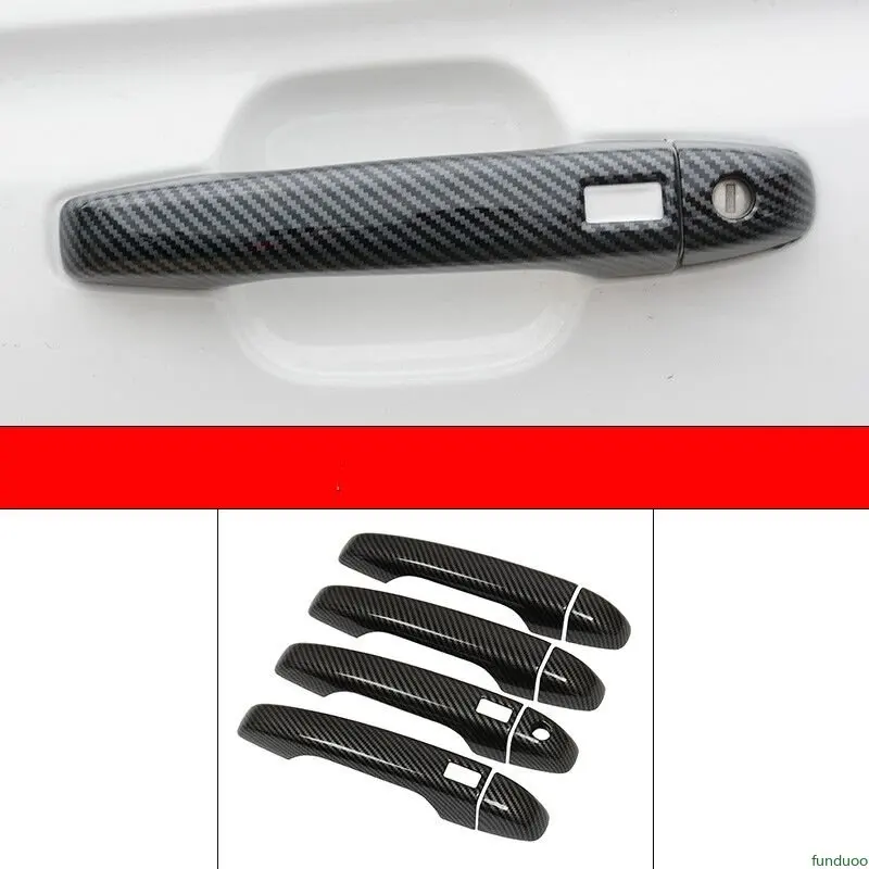 For Geely Atlas Emgrand NL-3 Proton X70 BO YUE Carbon Fiber Chrome Car Door Handle Cover Decor Trim Sticker Styling Accessories