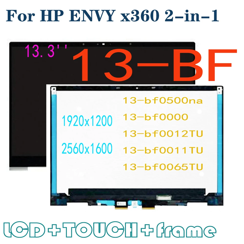 13.3'' IPS LCD For HP ENVY X360 13-BF series LCD Display Touch Screen Digitizer Assembly 13-bf0000 13-bf0012TU 13-bf001 Replace