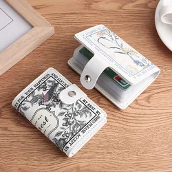 Multiple Card Slots Credit Bank IC/ID Card Holder Badge Business Bus Card Storage Case Pintura a óleo Estilo Carteira dos homens das mulheres