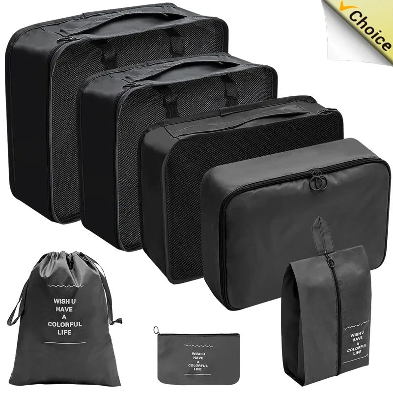 

Travel Organizer Storage Bags Suitcase Compressed Packing Cubes Set Cases Portable Luggage Clothes Shoe Tidy Pouch Folding