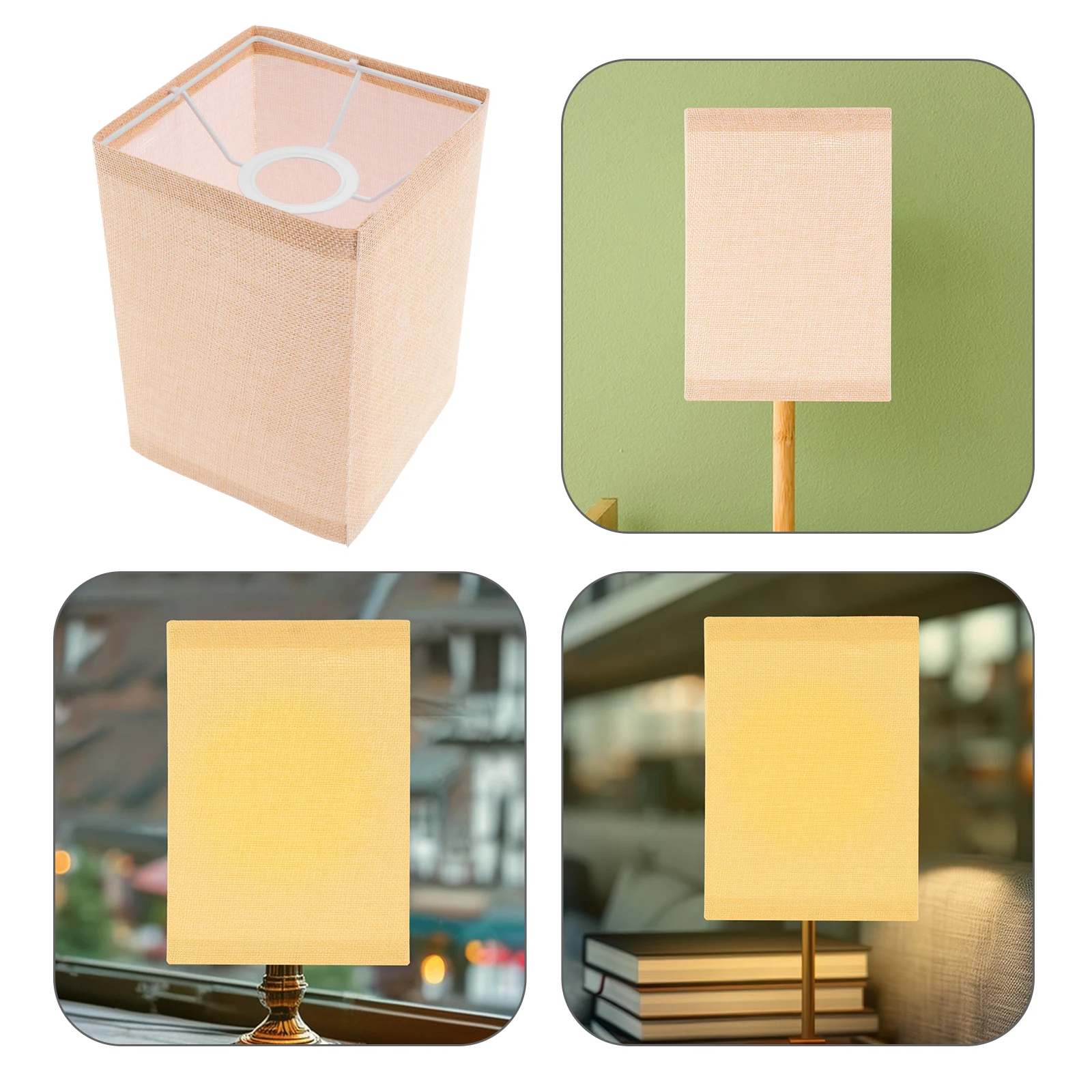 

Large Replacement Square Fabric Lampshade For Table Floor Lamps Natural Light Shade Easy Install Versatile Use E27