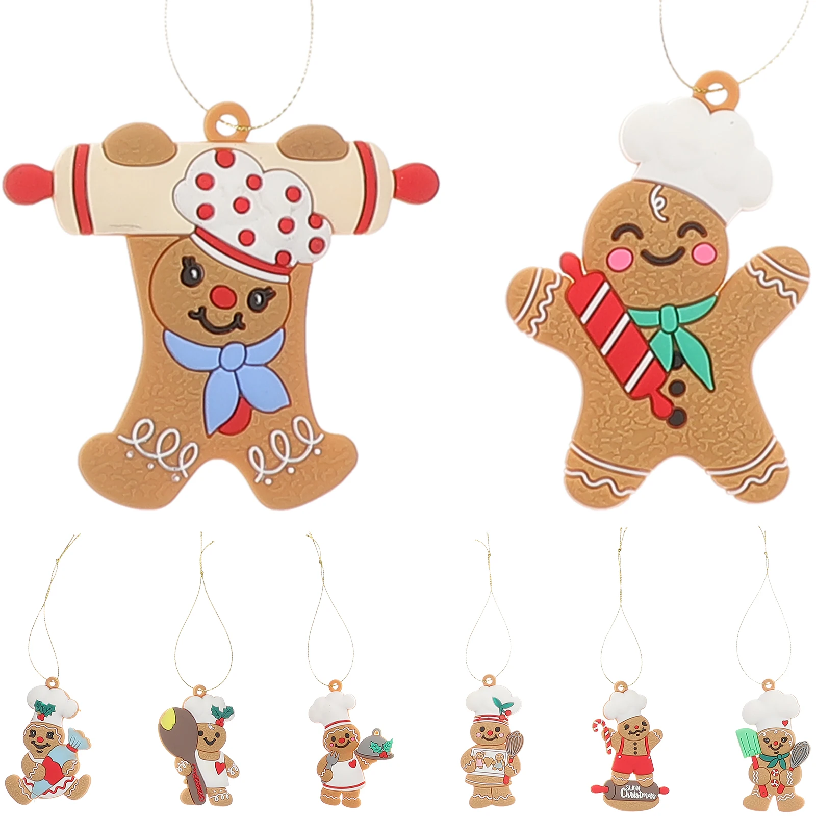 

8 Pcs Decoration Gingerbread Man Ornament Hanging Decorations Mini Christmas Socks