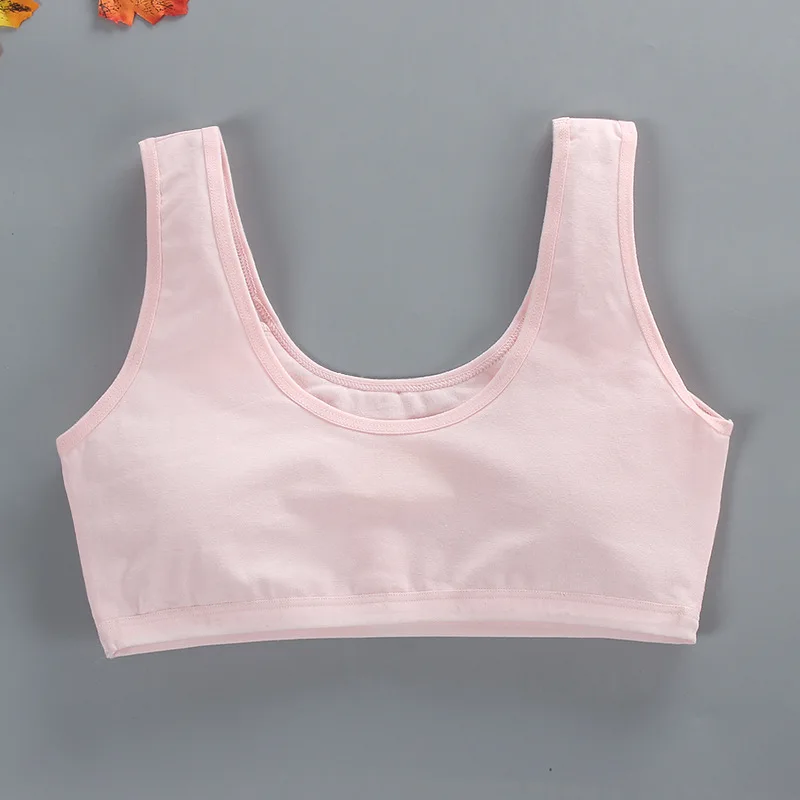 Girls Bra Puberty Students Pure Cotton Mesh Summer Breathable Vest Underwear for Junior and High School Students KF931