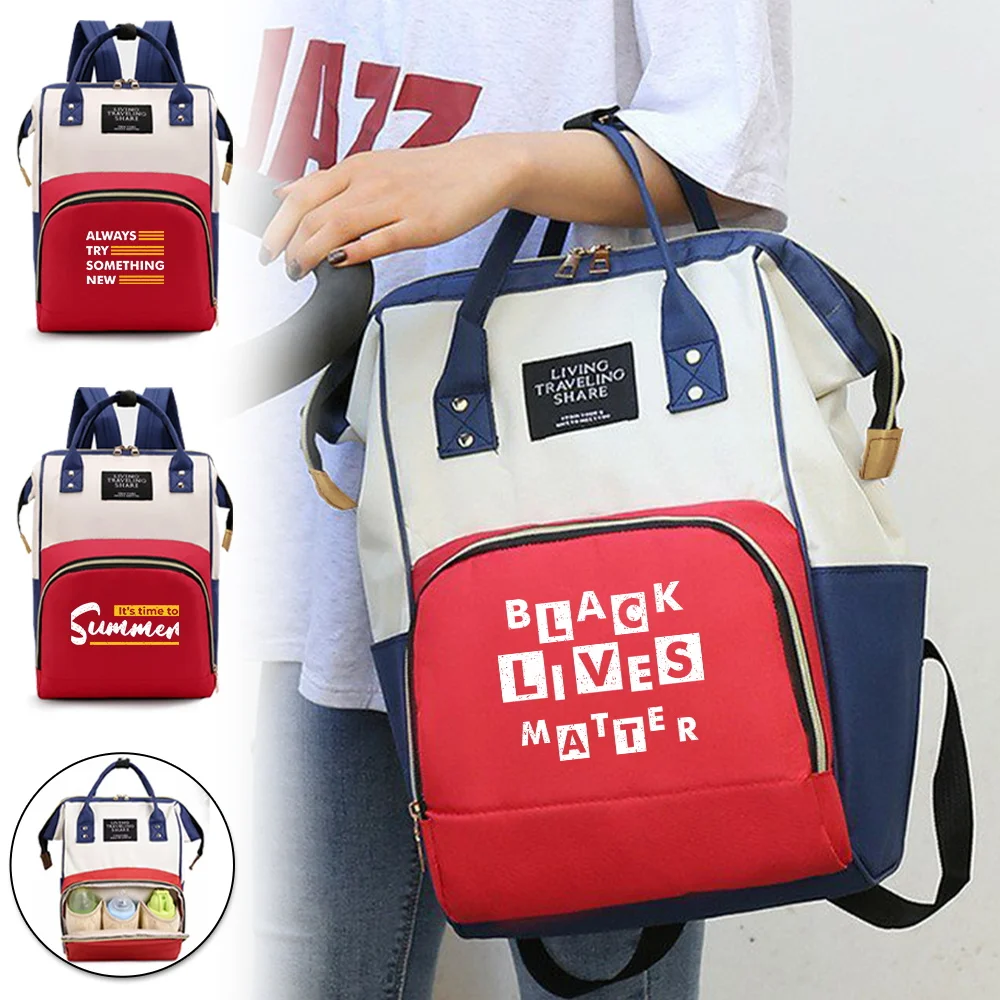 

Mommy Bag Phrase Series Сумка для подгузников Рюкзак Модная и высококачественная прочная сумка для хранения Рюкзак для беременных с несколькими карманами