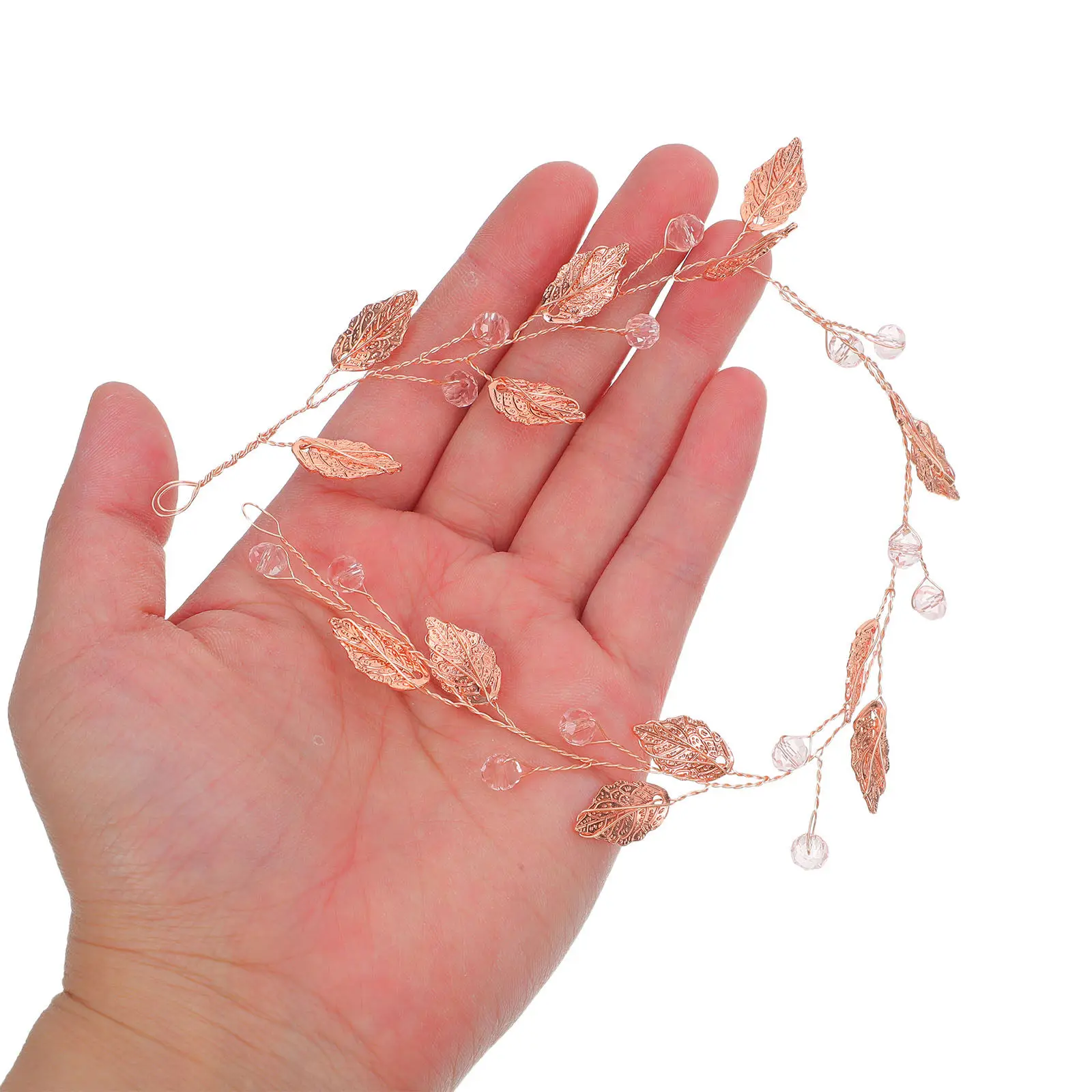 

Свадебная повязка на голову с кристаллами и стразами в форме листьев, элегантное украшение для волос невесты, свадебный головной убор, винтажная заколка для волос со стразами