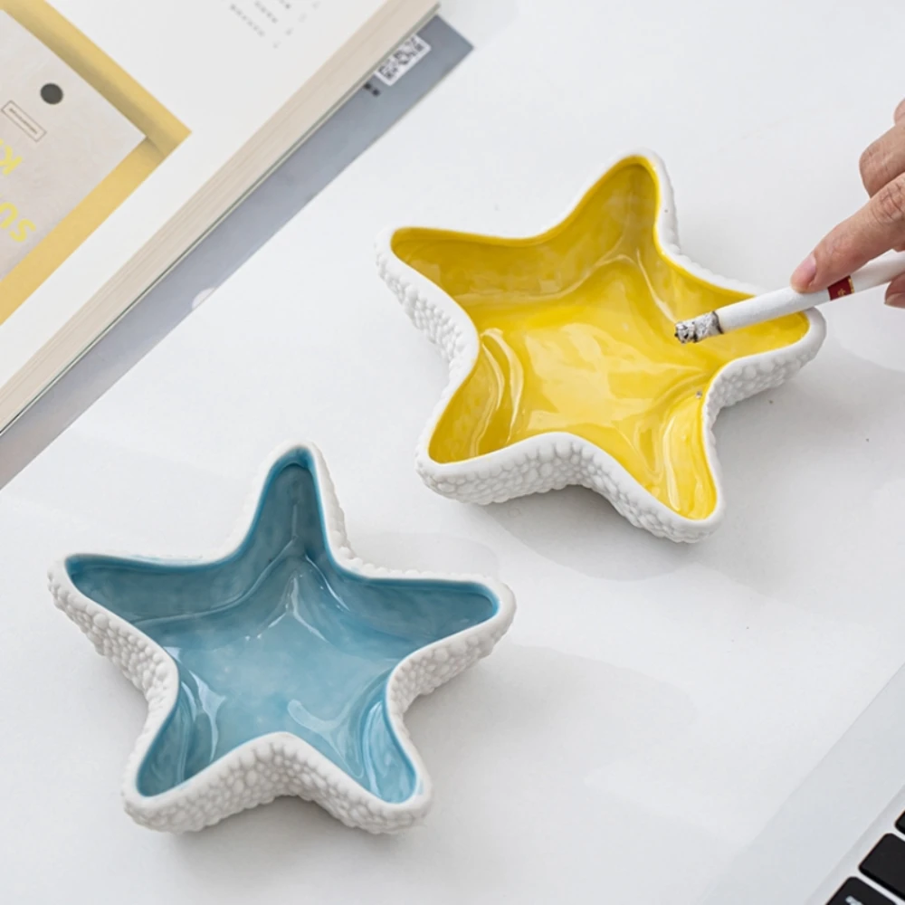 New Ashtray Creative Personality Trend Fashion Anti-fly Ash Home Living Room Nordic Starfish Ins Style Ceramic Ornaments Gifts