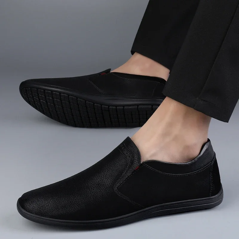 Men's Loafers Men's Shoes Versatile Men's Comfort Casual Shoes 2023 New Round Toe Shallow Mouth Classic Men's Business Shoes