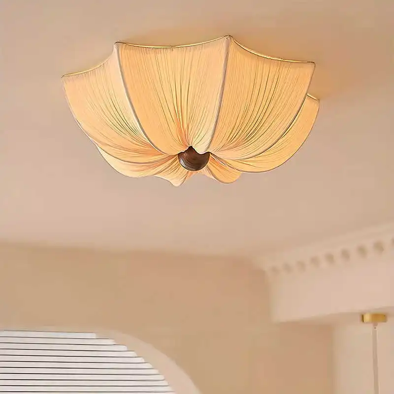 

Nordic Minimalist Wabi Sabi Fabric Ceiling Light Living Dining Room Led Ceiling Chandelier Bedroom Indoor Lighting Lamp Fixture
