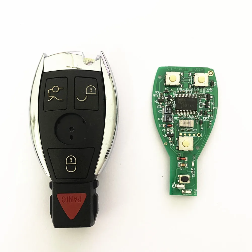 half Smart Key 3/4 Buttons FSK 433MHz For Mercedes Benz Auto Remote Key Support NEC And BGA 2000+ Year