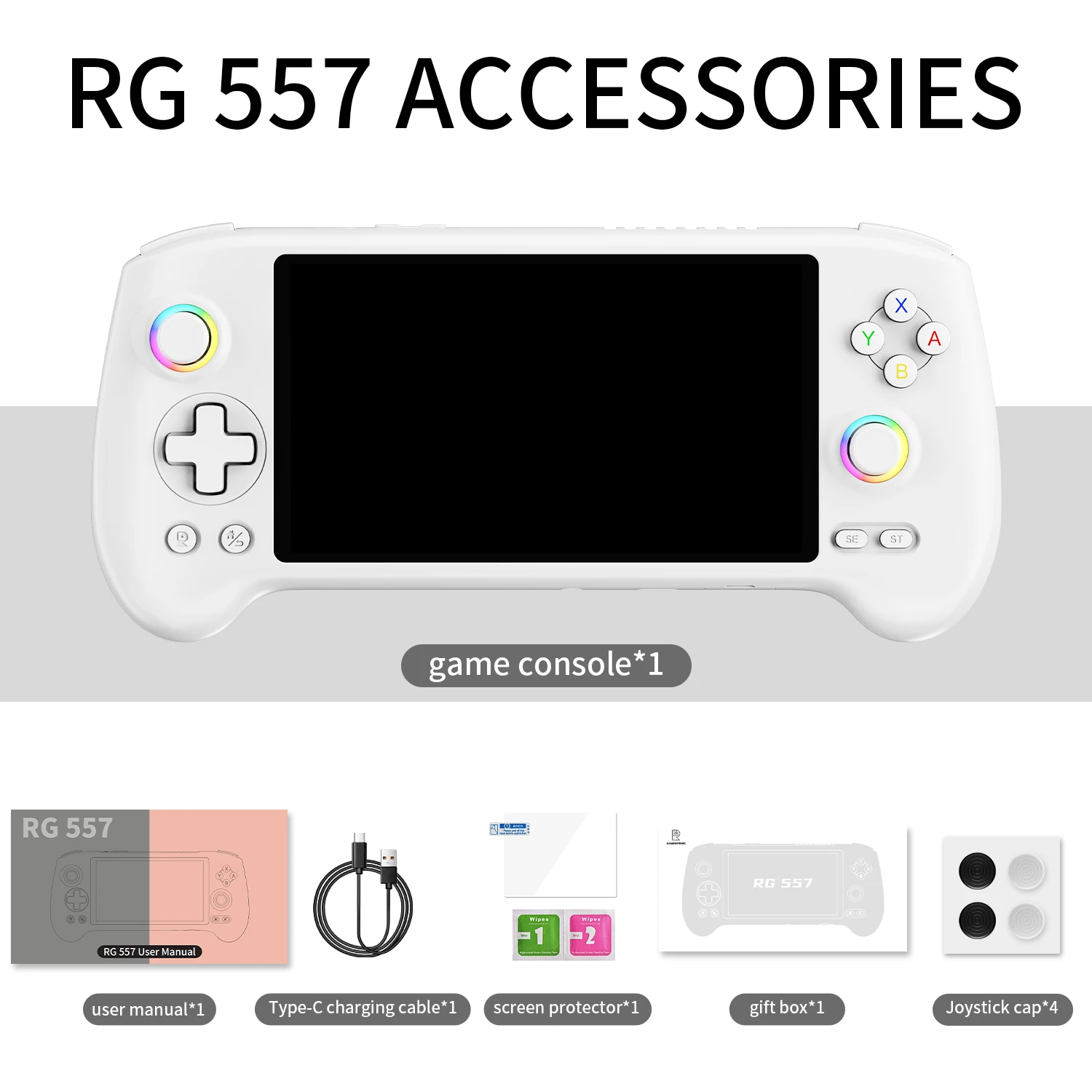 RG557 Portable Gaming Console 5.48-inch AMOLED Screen 1920*1080 Resolution Android 14 System Wi-Fi Bluetooth 5.3