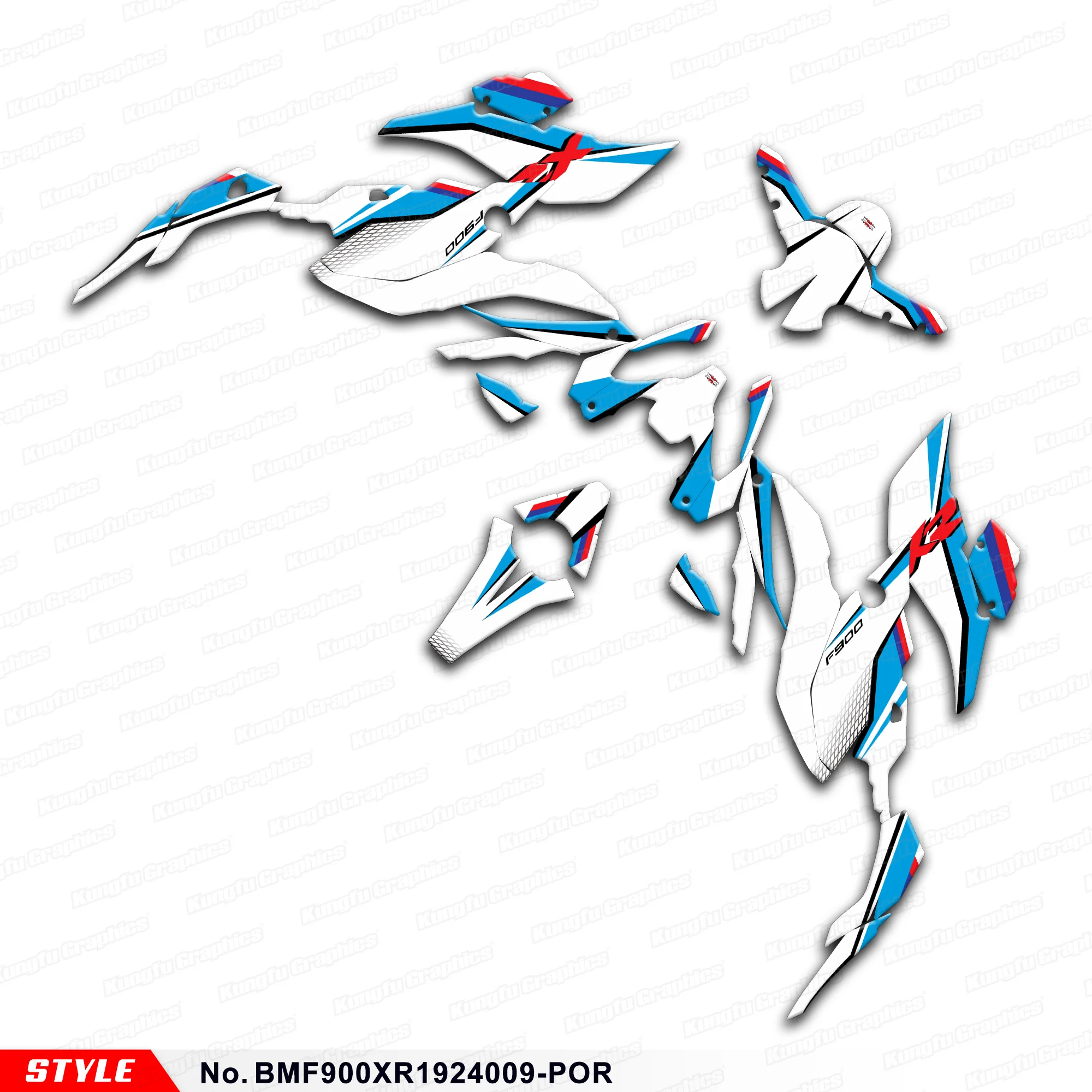 

JY RACING Racing Graphics Stickers Set for F 900 XR 2019 2020 2021 2023 2024, Shield, BMF900XR1924009-POR