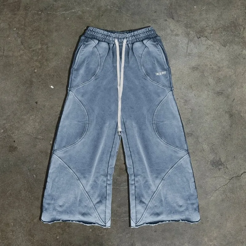 

Fashion Y2K trendy versatile casual pants Harajuku retro high street loose drawstring sport pants Gothic rock punk men pants