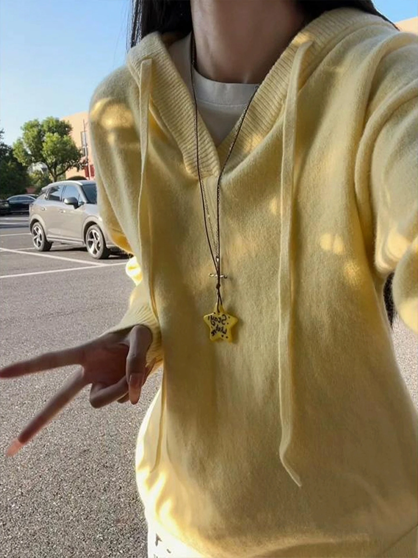 

Свитер Laid-ba с капюшоном и V-образным вырезом для мужчин и женщин, осенне-зимний, свободного кроя, в американском стиле, модный бренд, парный, мягкий трикотаж