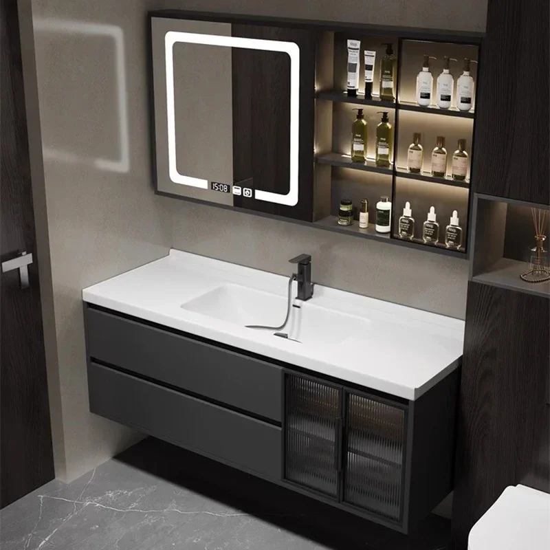 Extraction Hole Vanity Mirror Bathroom Cabinets Smart Light Home Furniture Shower Bathroom Cabinets Sanitation Miroir De Salle