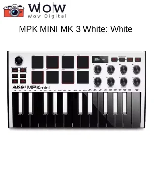 AKAI Professional MPK Mini MK3 - 25 Key USB MIDI Keyboard Controller With 8 Backlit Drum Pads, 8 Knobs Music Production Piano