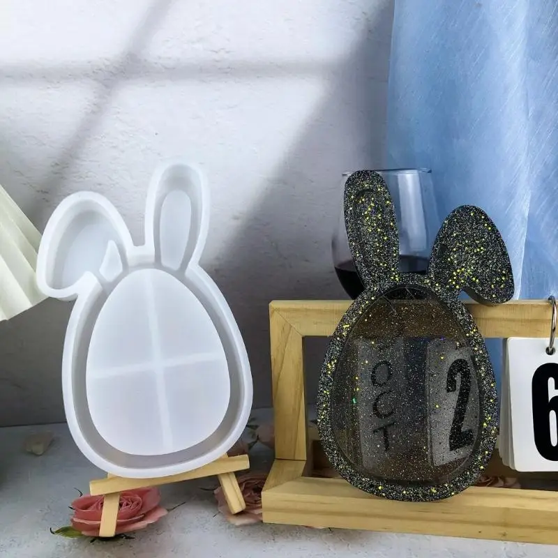 R9JE Creative Silicone Flom Rabbits Ear Epoxy Flom