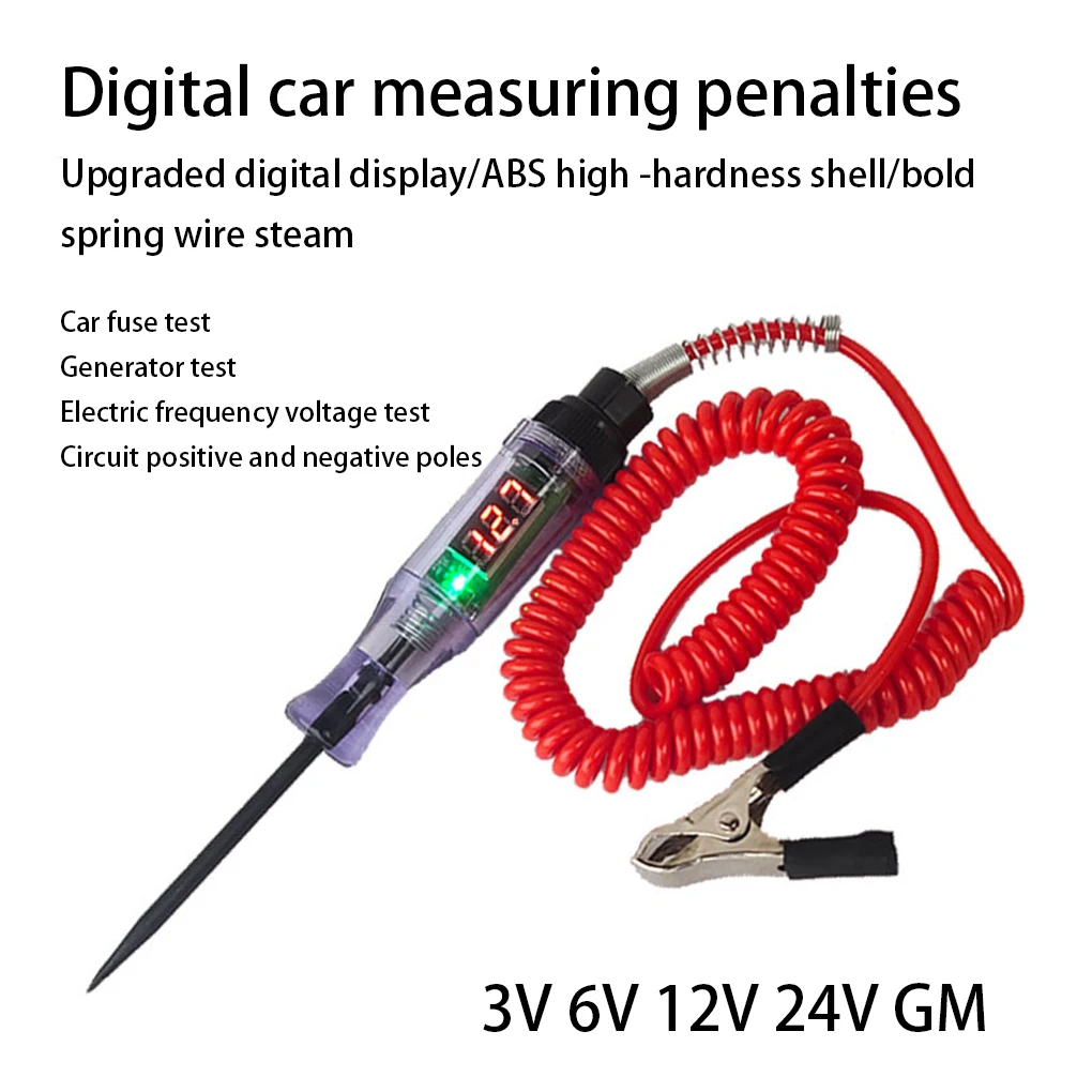 Auto Circuit Tester Truck Voltage Tester Circuit 3V 6V 12V 24V GM Auto Circuit Tester Auto Diagnostic Probe Test Pen