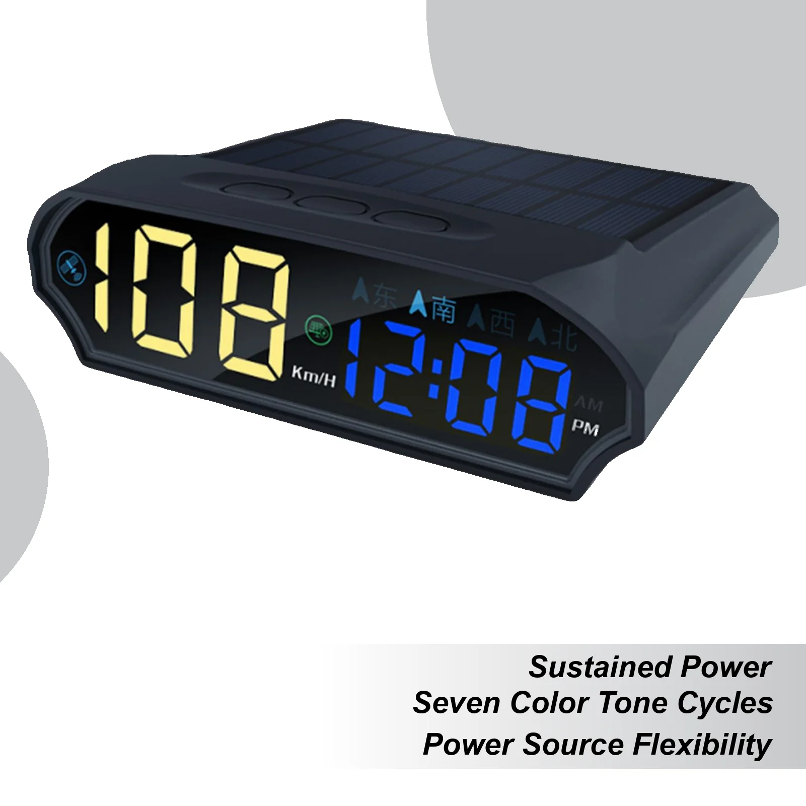 

Solar Heads Up Display For Cars Vehicle Speed Monitoring Supplies Auto Digital Speedometer For Sedans RVs SUVs Trucks Drivers