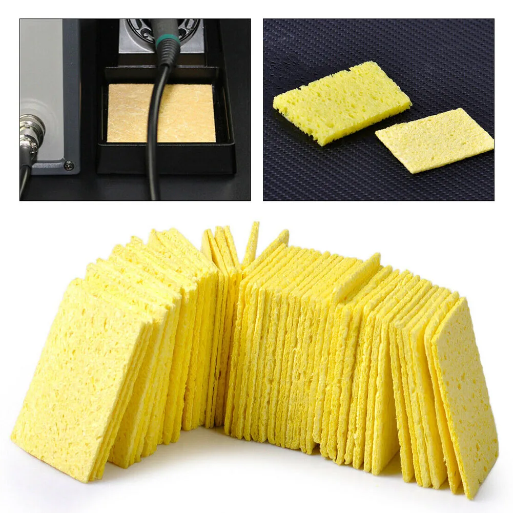 100pcs Soldering Iron Cleaning Sponge For Pads Designed for Frequent Use in Soldering Iron Maintenance and PCB Component Work