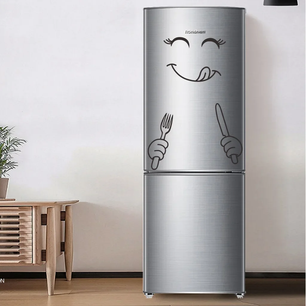 Fridge Cute Stickers Fridge Magnet Fridge Happy Delicious Face Kitchen Fridges Wall Stickers Art Cute Wall Sticker Home Decor