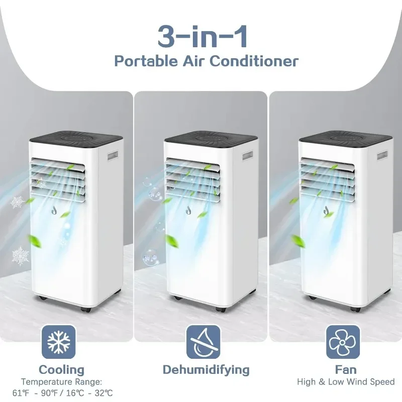 Air Future 10,000 BTU condizionatori d'aria portatili AC portatile con telecomando per camera a 450 piedi quadrati 3 in 1 condizionatore d'aria