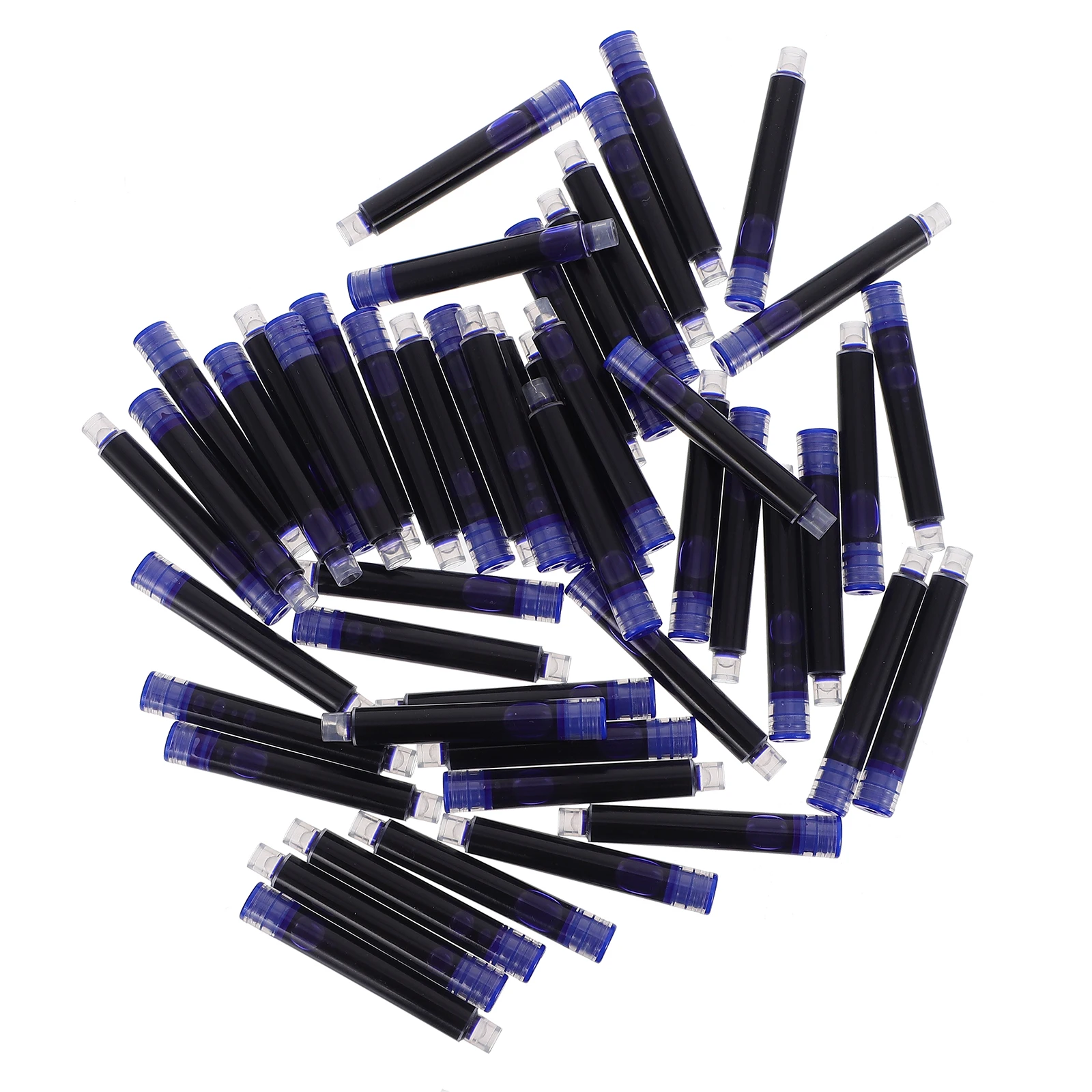 

100 Pcs Fountain Pens Refills Black Blue Ink Sac Cartridge Plastic Student Office Supplies Universal Pen Ink Supplement